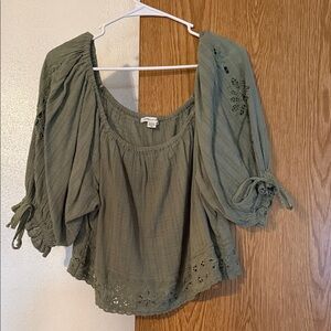 Women's Green off the shoulder Top